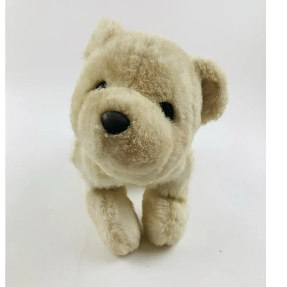 White SOFT Floppy BEAR APPLAUSE KOREA 80s Ecru Cream Chopped Nut Shells Belly La